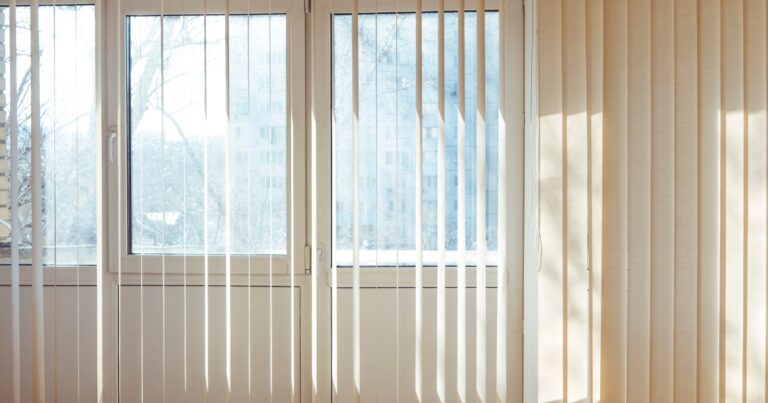 vertical blinds with sunlight