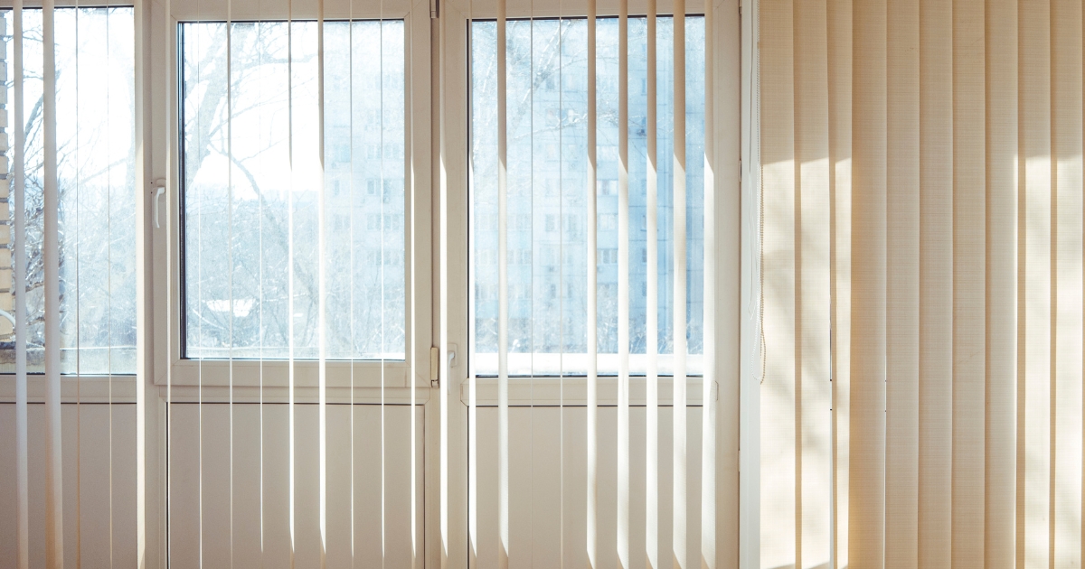 vertical blinds with sunlight